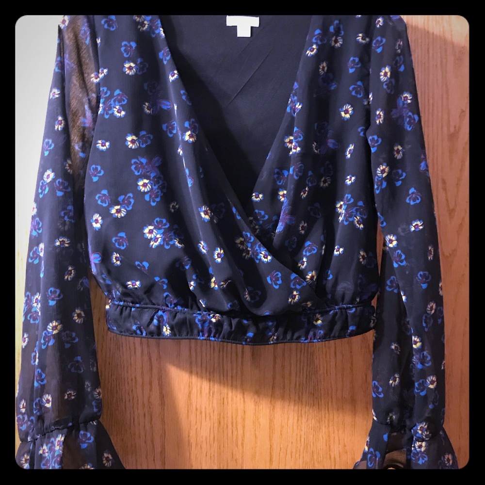 Long-sleeve crop top